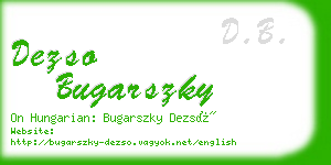 dezso bugarszky business card